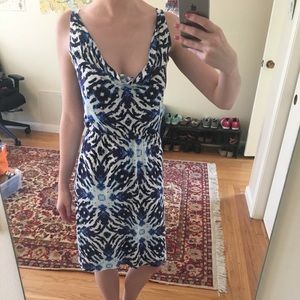 *Blue soft stretchy elastic waist long midi dress